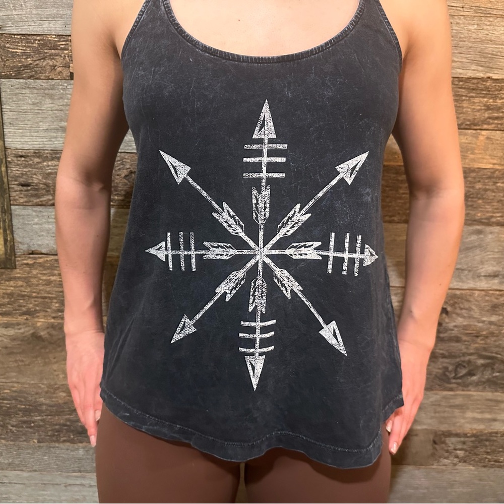 Women's Black Graphic Tank Top